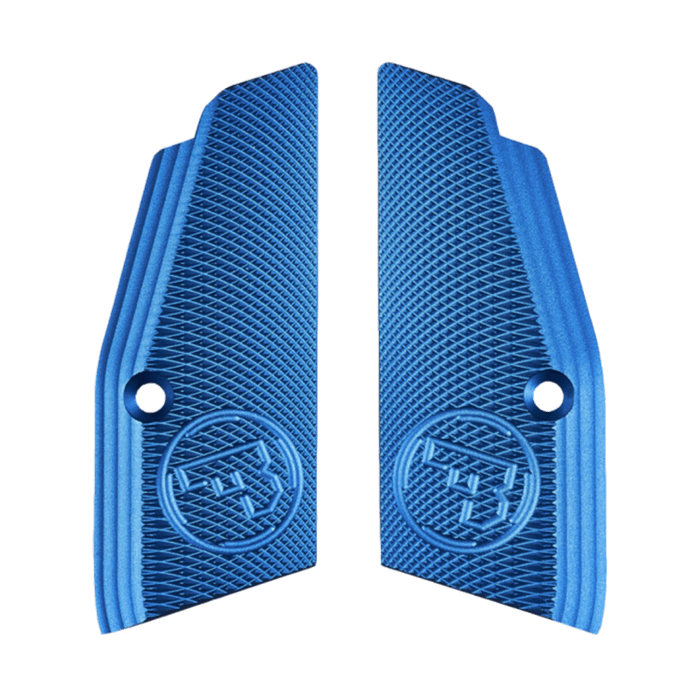 Griffschale CZ TS & SP-01 Aluminium blau 1 Paar kurz